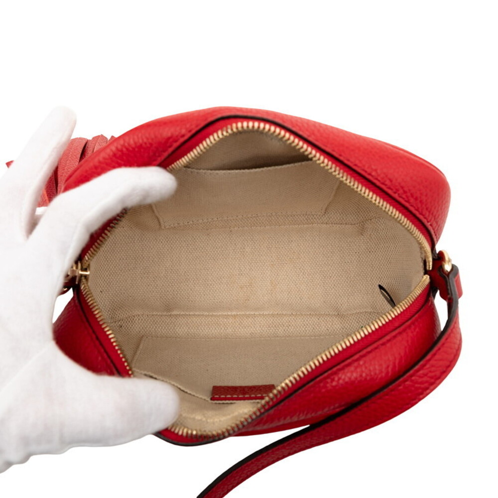GUCCI Red Leather Shoulder Bag - Picture 4 of 6
